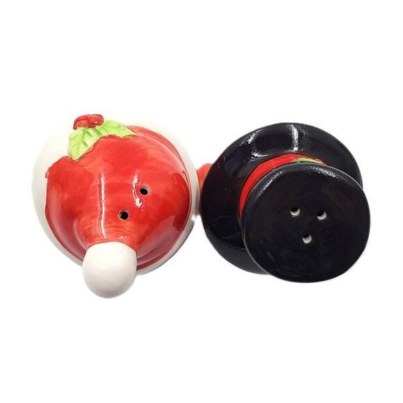 Miniature Vintage Ceramic “Santa Claus & Snowman” Salt & Pepper Shakers – NEW - Picture 2 of 3